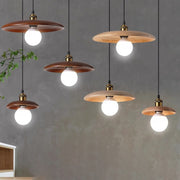 Round Solid Wood Ceiling Pendant Light