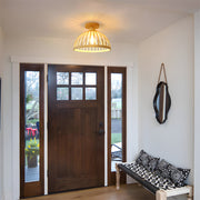 Farmhouse Bamboo Wood Ceiling Light for Hallway
