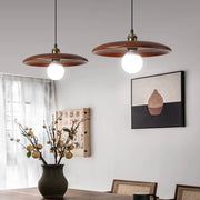 Round Solid Wood Ceiling Pendant Light