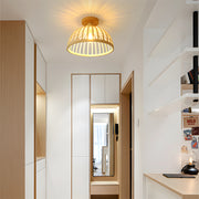 Farmhouse Bamboo Wood Ceiling Light for Hallway