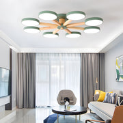 Modern Nordic Wooden LED Ceiling Light for Living Room