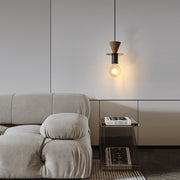 Modern Walnut Copper Bedside Pendant Light