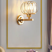 Contemporary Round Crystal Hallway Wall Light