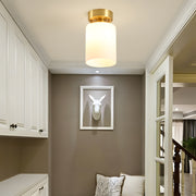 Modern Small Gold Semi Flush Ceiling Light Hallway