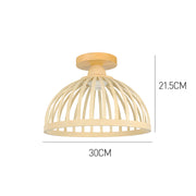 Farmhouse Bamboo Wood Ceiling Light for Hallway