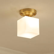 Modern Small Gold Semi Flush Ceiling Light Hallway