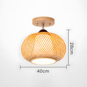Natural Round Bamboo Ceiling Lights for Bedroom
