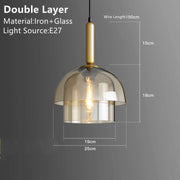 Modern Simple Glass Dome Ceiling Pendant Lights