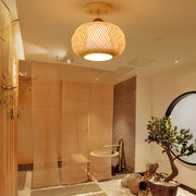Natural Round Bamboo Ceiling Lights for Bedroom