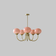 Bubble Pink Glass Marshmallow Chandelier -Homdiy