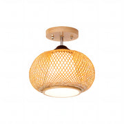 Natural Round Bamboo Ceiling Lights for Bedroom
