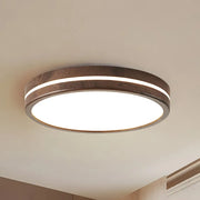 Nordic Decor Brown Round Wood LED Living Room Ceiling Lamp