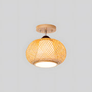 Natural Round Bamboo Ceiling Lights for Bedroom