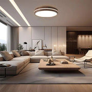 Nordic Decor Brown Round Wood LED Living Room Ceiling Lamp