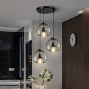 Modern Simple Metal Glass Dining Room Pendant Light