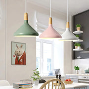 Modern Nordic Macaron Creative Wooden Pendant Lamp