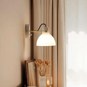 Modern White Glass Wall Light For Bedroom