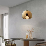 Modern Simple Metal Glass Dining Room Pendant Light