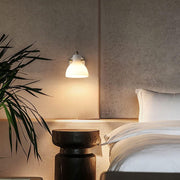 Modern White Glass Wall Light For Bedroom