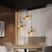Modern Simple Metal Glass Dining Room Pendant Light