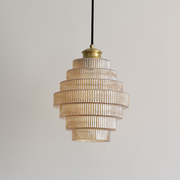 Antique Design Stripped Glass Brass Pendant Light