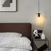 Modern Walnut Copper Bedside Pendant Light