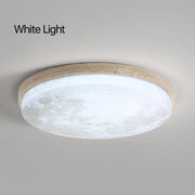 Modern Stone Round Flush Mount Moon Dimmable Ceiling Light
