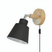 Colorful Wood Iron Bedroom Wall Light with Switch