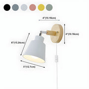 Colorful Wood Iron Bedroom Wall Light with Switch