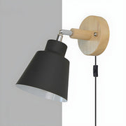 Colorful Wood Iron Bedroom Wall Light with Switch