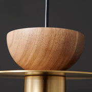 Modern Walnut Copper Bedside Pendant Light