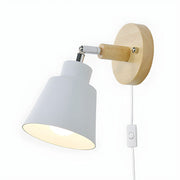 Colorful Wood Iron Bedroom Wall Light with Switch