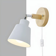 Colorful Wood Iron Bedroom Wall Light with Switch