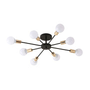 Black Simple Iron Multi-Head Chandelier For Bedroom