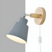 Colorful Wood Iron Bedroom Wall Light with Switch