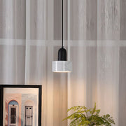 Elegant Drum Chalk Stone Shade Ceiling Light