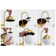 Gold Metal Retro Wall Lights For Bedroom