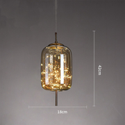 Modern Island Globe Amber Glass Pendant Lights