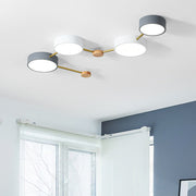 Nordic Modern Multi-Head LED Living Room White Ceiling Light
