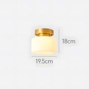 Modern Small Gold Semi Flush Ceiling Light Hallway
