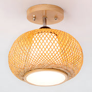 Natural Round Bamboo Ceiling Lights for Bedroom
