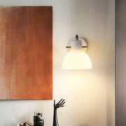 Modern White Glass Wall Light For Bedroom