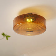 Medieval Glass Corrugated Ceiling Light