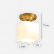 Modern Small Gold Semi Flush Ceiling Light Hallway