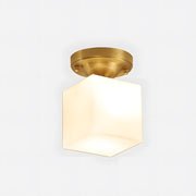 Modern Small Gold Semi Flush Ceiling Light Hallway