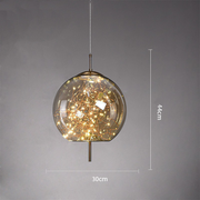 Modern Island Globe Amber Glass Pendant Lights