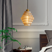 Antique Design Stripped Glass Brass Pendant Light