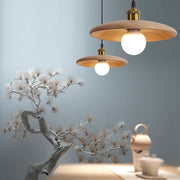 Round Solid Wood Ceiling Pendant Light