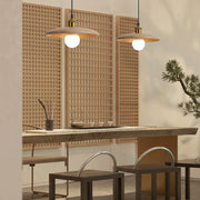 Round Solid Wood Ceiling Pendant Light