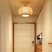 Natural Round Bamboo Ceiling Lights for Bedroom